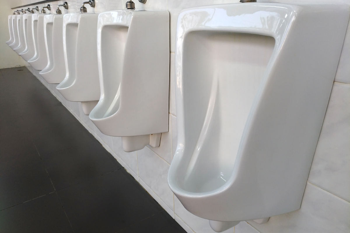 Restroom Cleaning - line of urinals