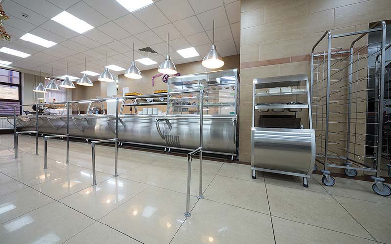 Clean cafeteria service area