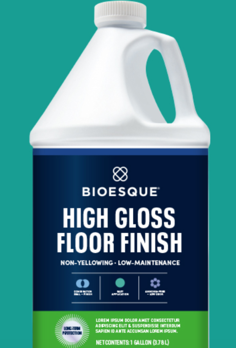 Bioesque High Gloss Floor Finish Closeup On Bottle