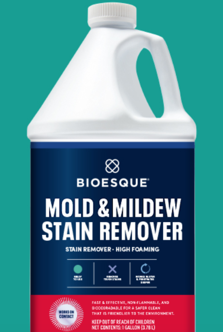 Bioesque Mold And Mildew Stain Remover Closeup On Bottle